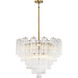 Addis 12 Light 26.75 inch Aged Brass Chandelier Ceiling Light in Tronchi Glass Clear
