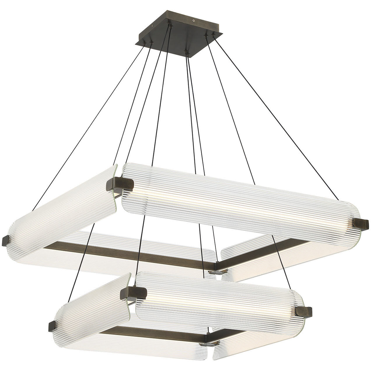 Neoness LED 34.25 inch Weathered Brass Grand Chandelier Ceiling Light in Clear