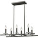 Verona 6 Light 26 inch Bronze Linear Chandelier Ceiling Light