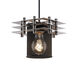Metropolis 1 Light 7 inch Brushed Nickel Pendant Ceiling Light in Black Cord, Cylinder with Flat Rim