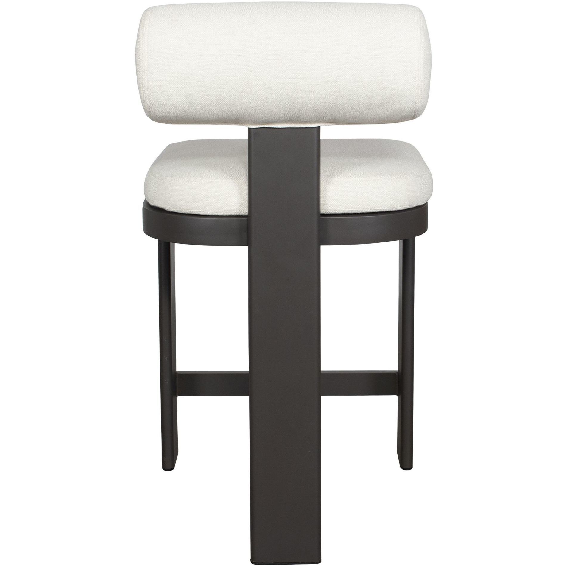 Bolster Back 38.5 inch Java Black and Oyster White Outdoor Counter Stool