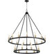 Paxton 24 Light 42 inch Noir and Aged Brass Chandelier Ceiling Light