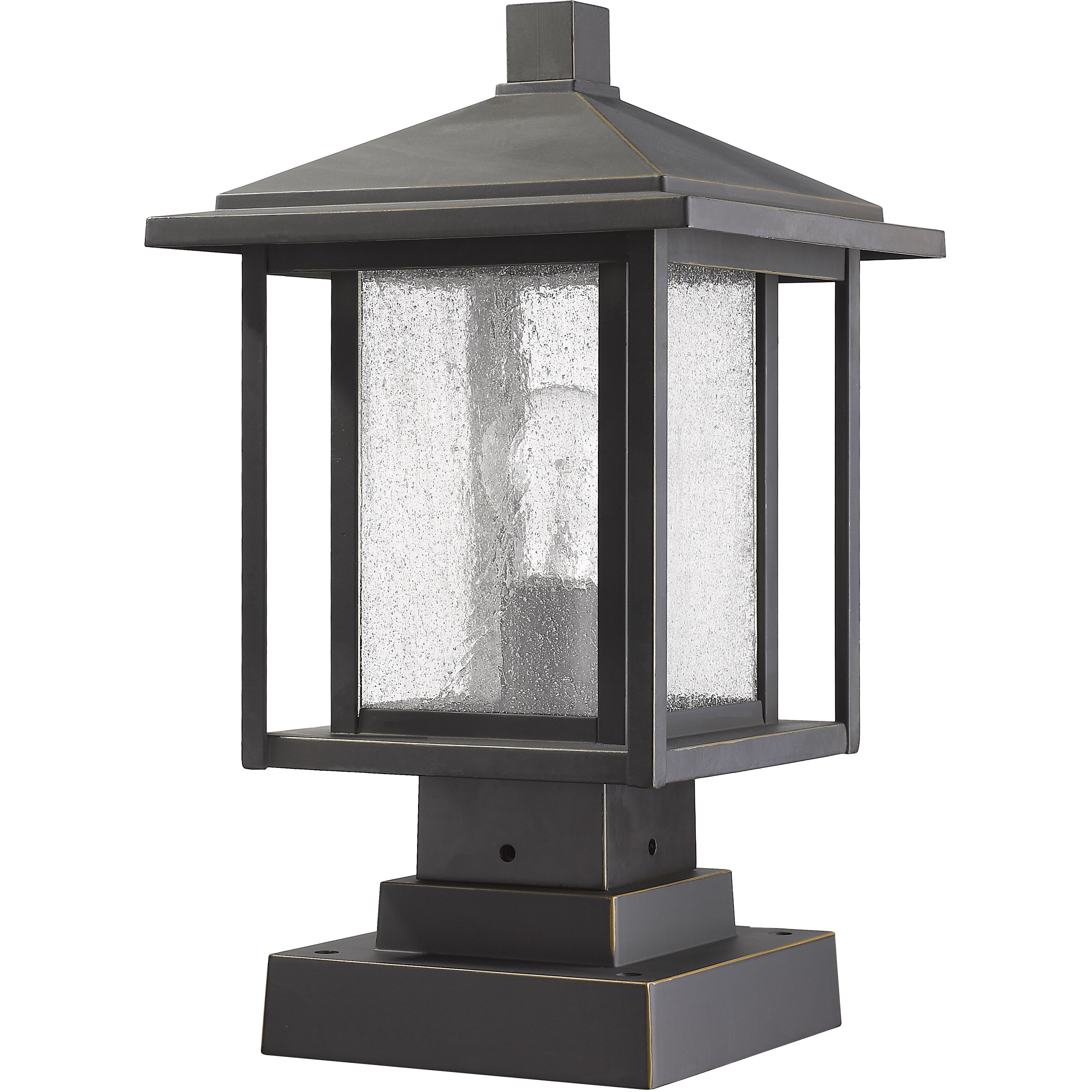 Aspen 1 Light 16 inch Oil Rubbed Bronze Outdoor Pier Mounted Fixture