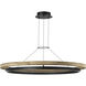 Sean Lavin Grace LED 48 inch Textured Black and Teak Wood Outdoor Chandelier