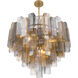Torvento 15 Light 32.75 inch Legacy Brass Pendant Ceiling Light in Clear,  Grey and Amber Handmade Glass