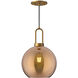 Alora Mood Soji 1 Light 9.88 inch Aged Gold Pendant Ceiling Light in Copper Glass
