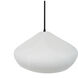 Radiance Collection - Crease Pendant Ceiling Light in Matte Black, Black Cord, Replaceable Bulb, Gloss White (outside and inside of fixture), 15.25W x 6.5H, Form+Finish+Function