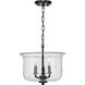 Winslett 3 Light 14 inch Matte Black Semi-Flush Mount Convertible Ceiling Light