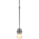 Titan LED 4 inch Matte Chrome Large Pendant Ceiling Light in Blue Glass