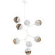 Cabochon LED 26 inch Salt White with White Marble Chandelier Ceiling Light in 3000K LED, Bronze, Modern Vine