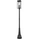 Nova 4 Light 109.5 inch Black Outdoor Post Mounted Fixture in Clear Glass