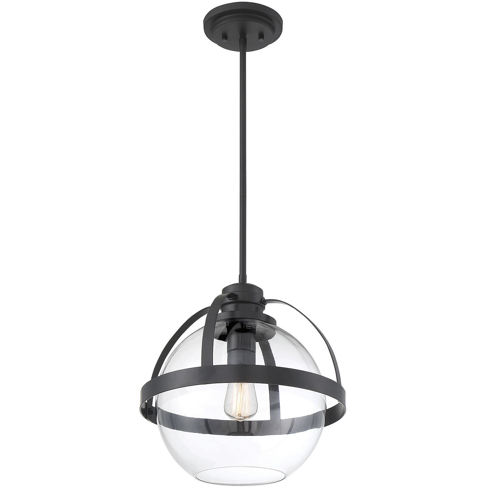 Pendleton 1 Light 14 inch Matte Black Pendant Ceiling Light, Essentials
