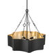 Ottavio 5 Light 28 inch Matte Black and Vintage Brass Pendant Ceiling Light
