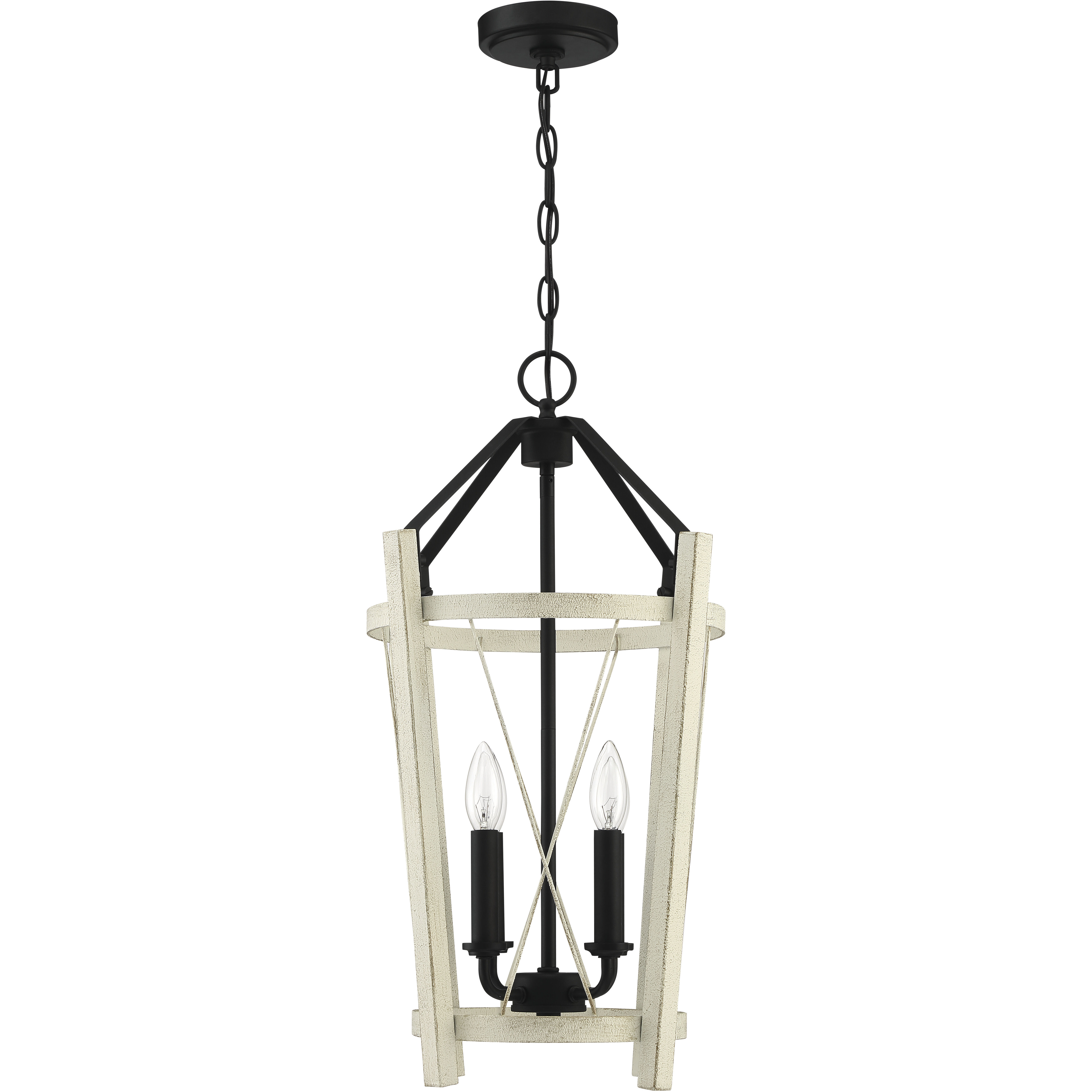 Suffolk 4 Light 14 inch Cottage White/Espresso Foyer Light Ceiling Light