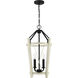 Suffolk 4 Light 14 inch Cottage White/Espresso Foyer Light Ceiling Light