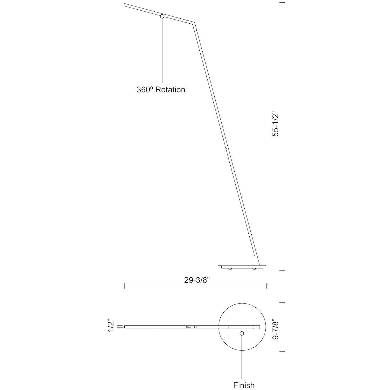 Miter 55.5 inch 11 watt White Floor Lamp Portable Light