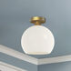 Alora Mood Castilla 1 Light 9.88 inch Aged Gold Flush Mount Ceiling Light in Matte Opal Glass