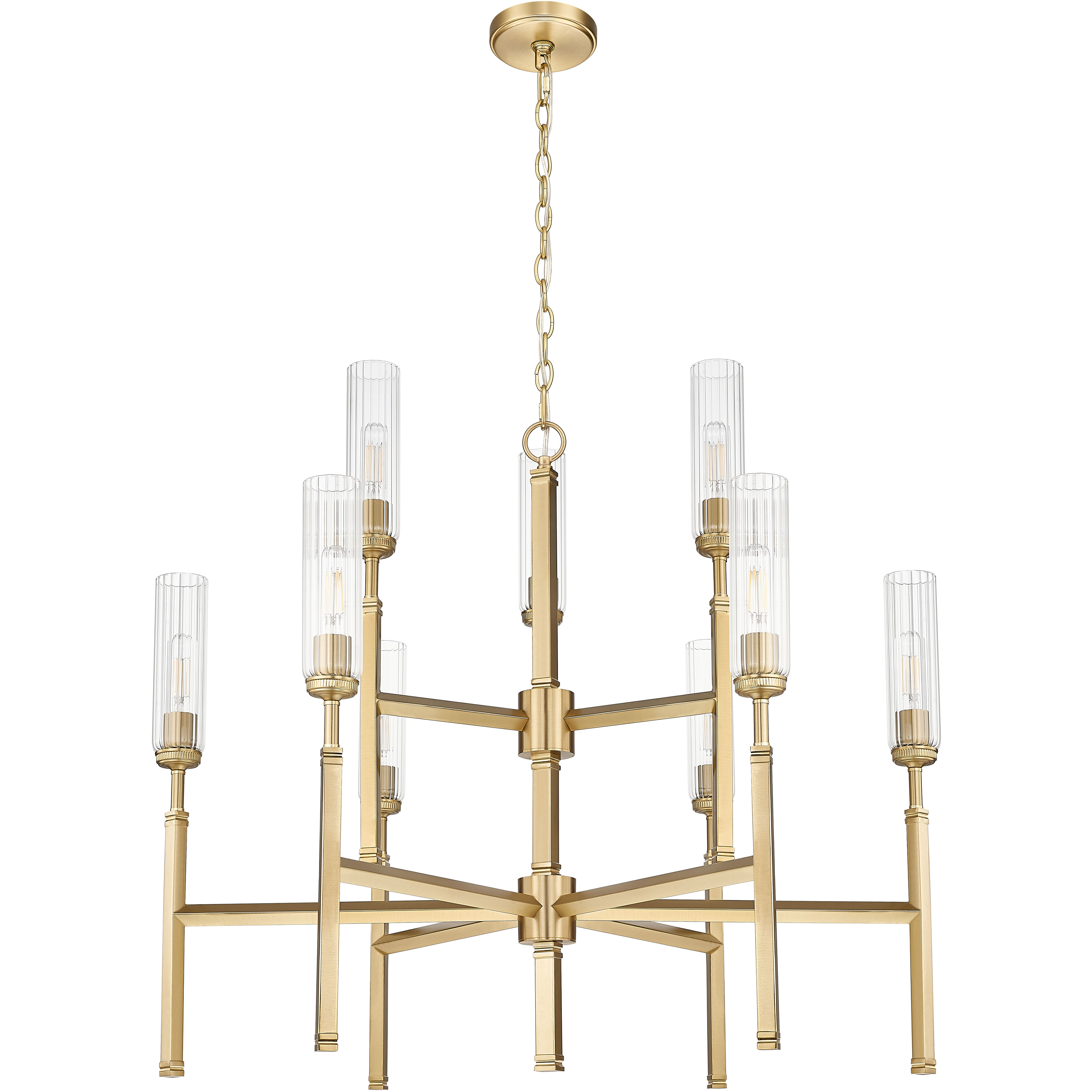 Esme 9 Light 38 inch Modern Gold Chandelier Ceiling Light