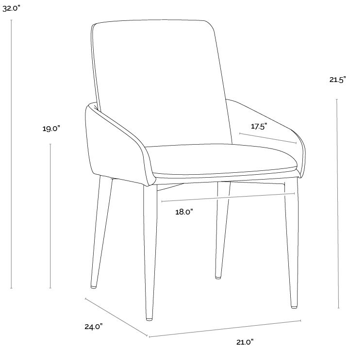 Carlo Black / Dillon Thunder Dining Armchair