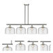 Ballston X-Large Bell 4 Light 48 inch Brushed Satin Nickel Island Light Ceiling Light in Seedy Glass, Ballston