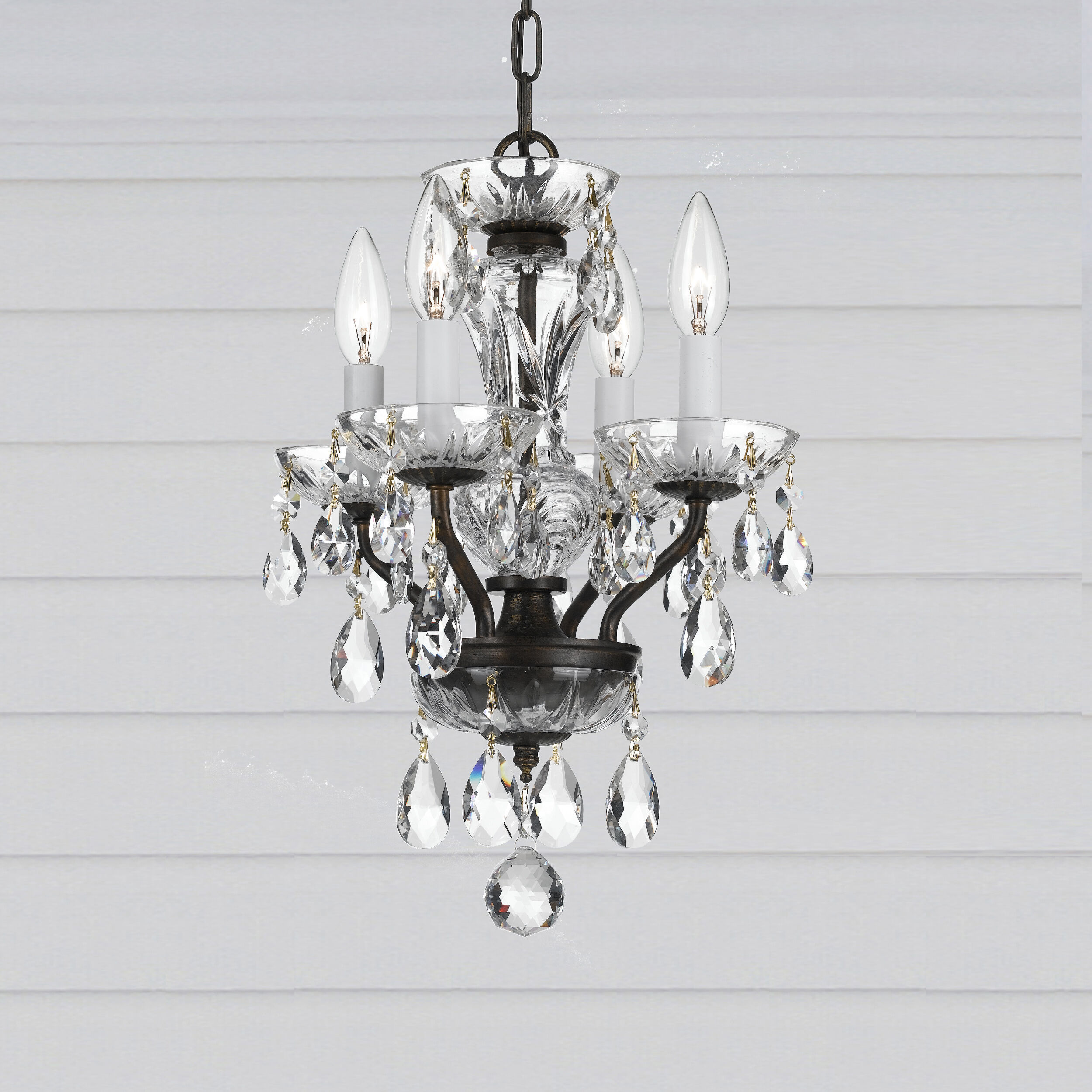 Welton 4 Light 11 inch English Bronze Mini Chandelier Ceiling Light in Clear Spectra