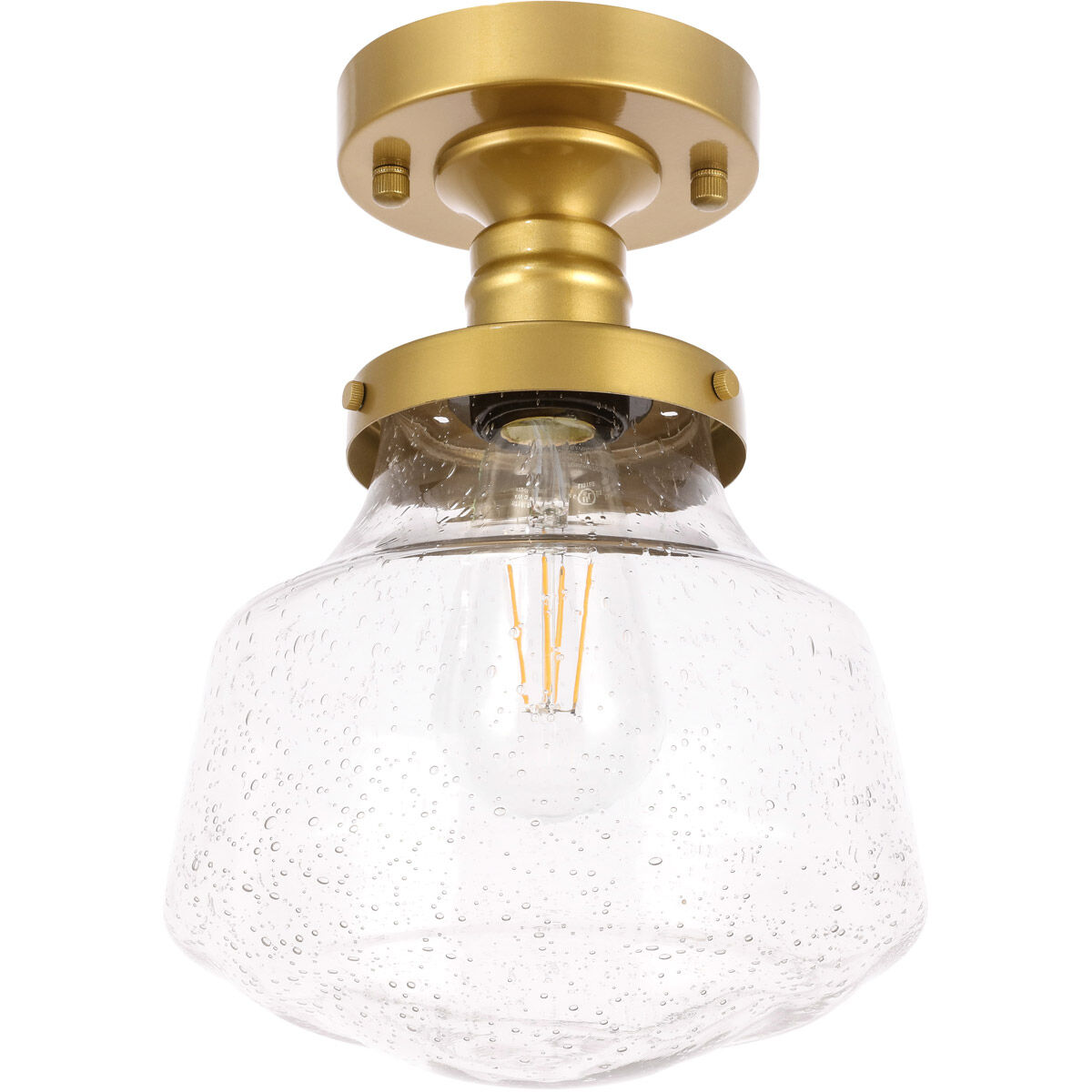 Lyle 1 Light 8 inch Brass Flush Mount Ceiling Light
