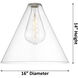 Crown Point 1 Light 16 inch Satin Nickel Pendant Ceiling Light in Clear Glass