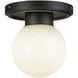Alora Mood Fiore 1 Light 6 inch Matte Black Semi-Flush Mount Ceiling Light