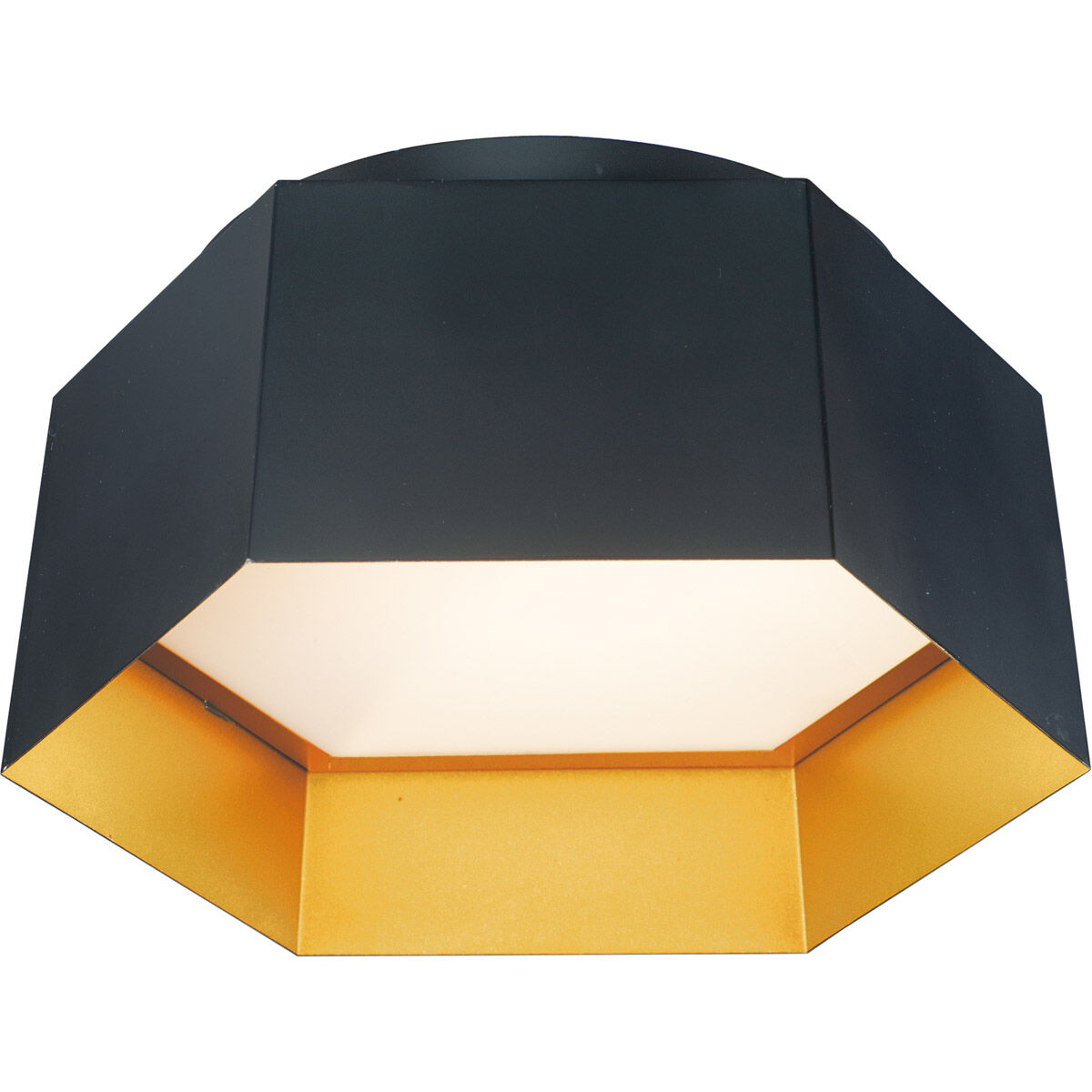 Honeycomb LED 16 inch Black/Gold Flush Mount Ceiling Light