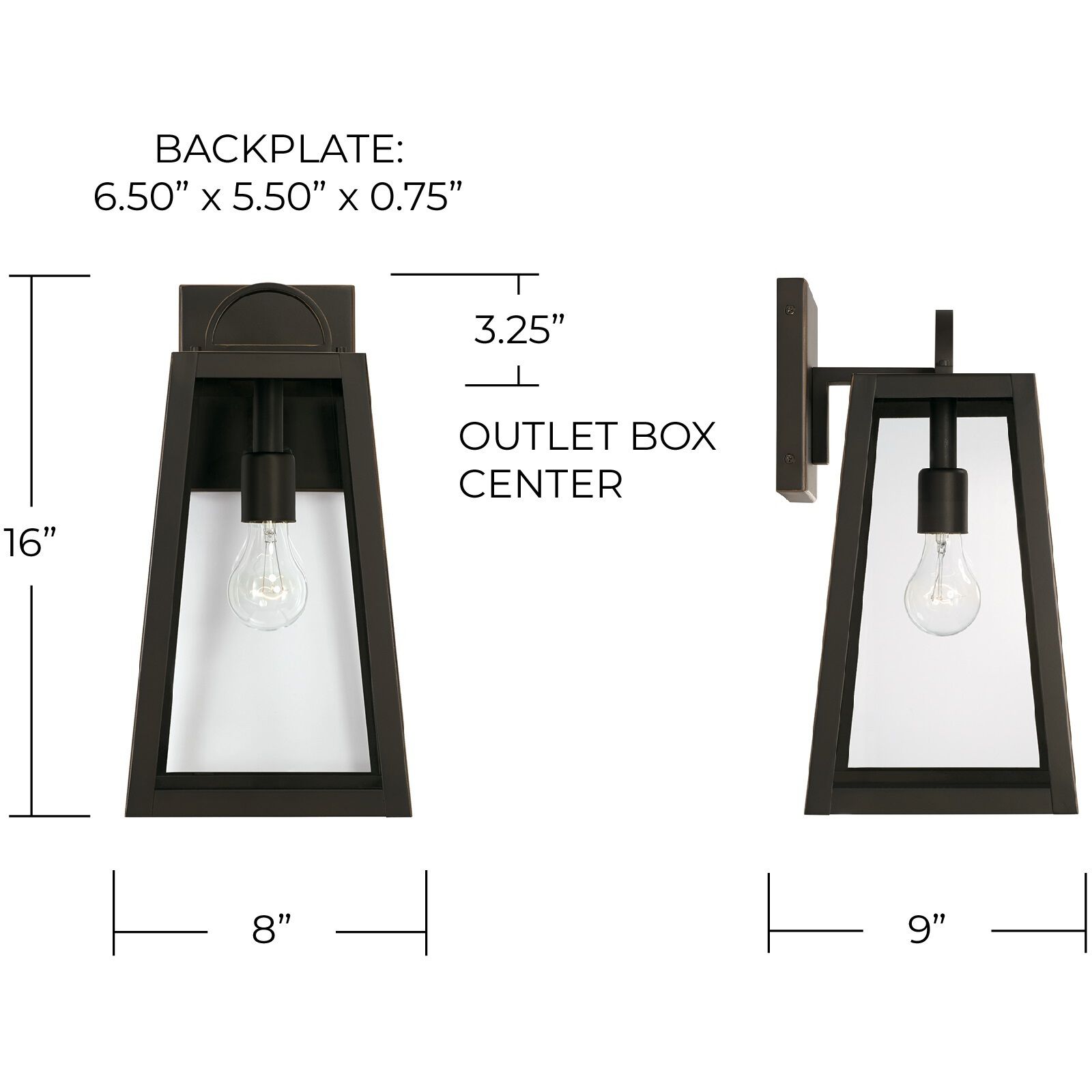 Leighton 1 Light 16 inch Oiled Bronze Outdoor Wall Lantern in Incandescent