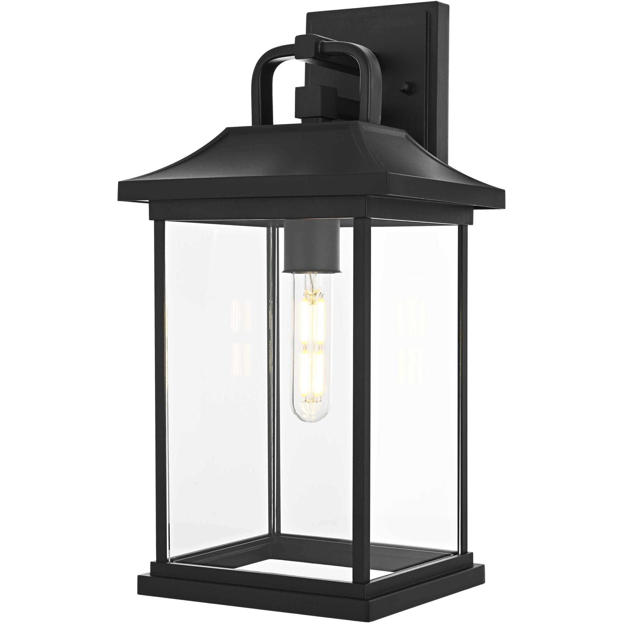 Saul 1 Light 16 inch Black Outdoor Wall Sconce