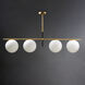 Vesper 4 Light 47.5 inch Satin Brass and Black Linear Pendant Ceiling Light