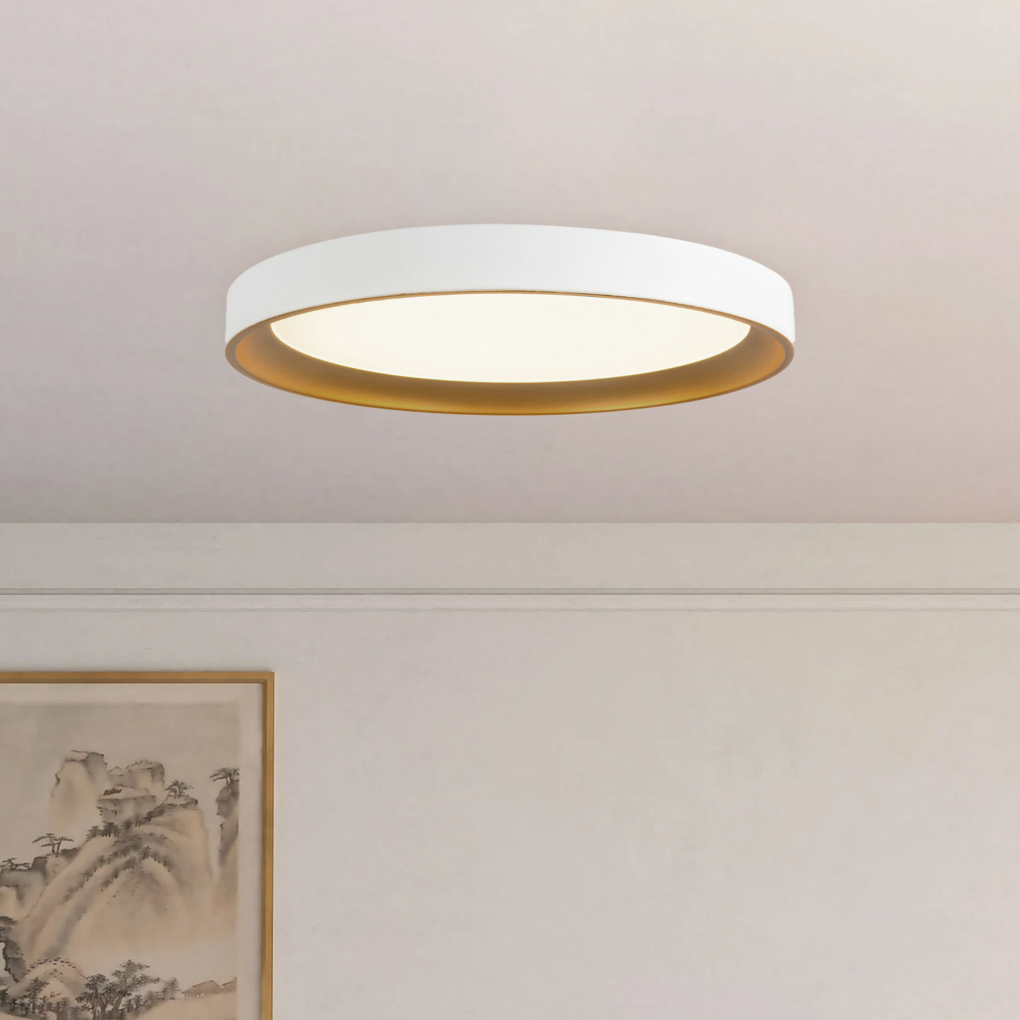 Nix 11.88 inch White and Gold Flush Mount Ceiling Light