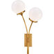 kate spade new york Prescott Right Sconce Wall Light in Soft Brass, White Glass