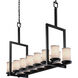Textile 14 Light 42 inch Matte Black Chandelier Ceiling Light in White, Incandescent, Cylinder w/ Flat Rim