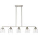 Aragon 5 Light 42 inch Brushed Nickel Linear Chandelier Ceiling Light