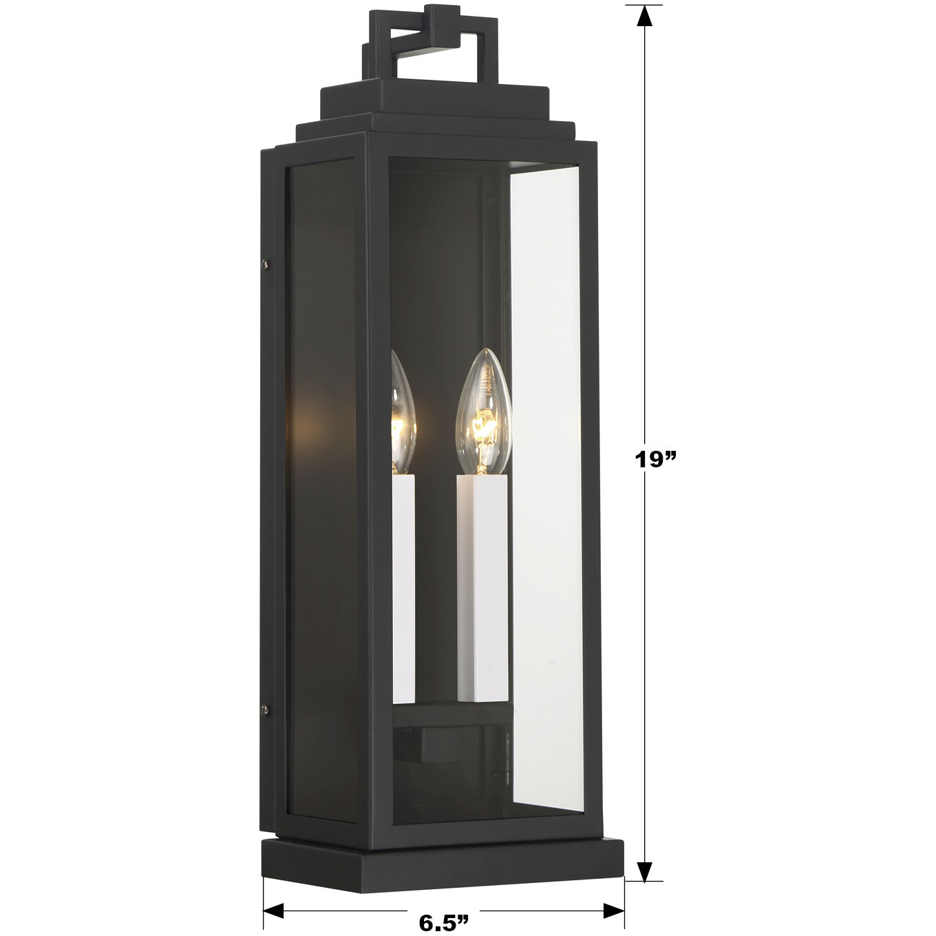 Aspen 2 Light 19 inch Matte Black Outdoor Sconce