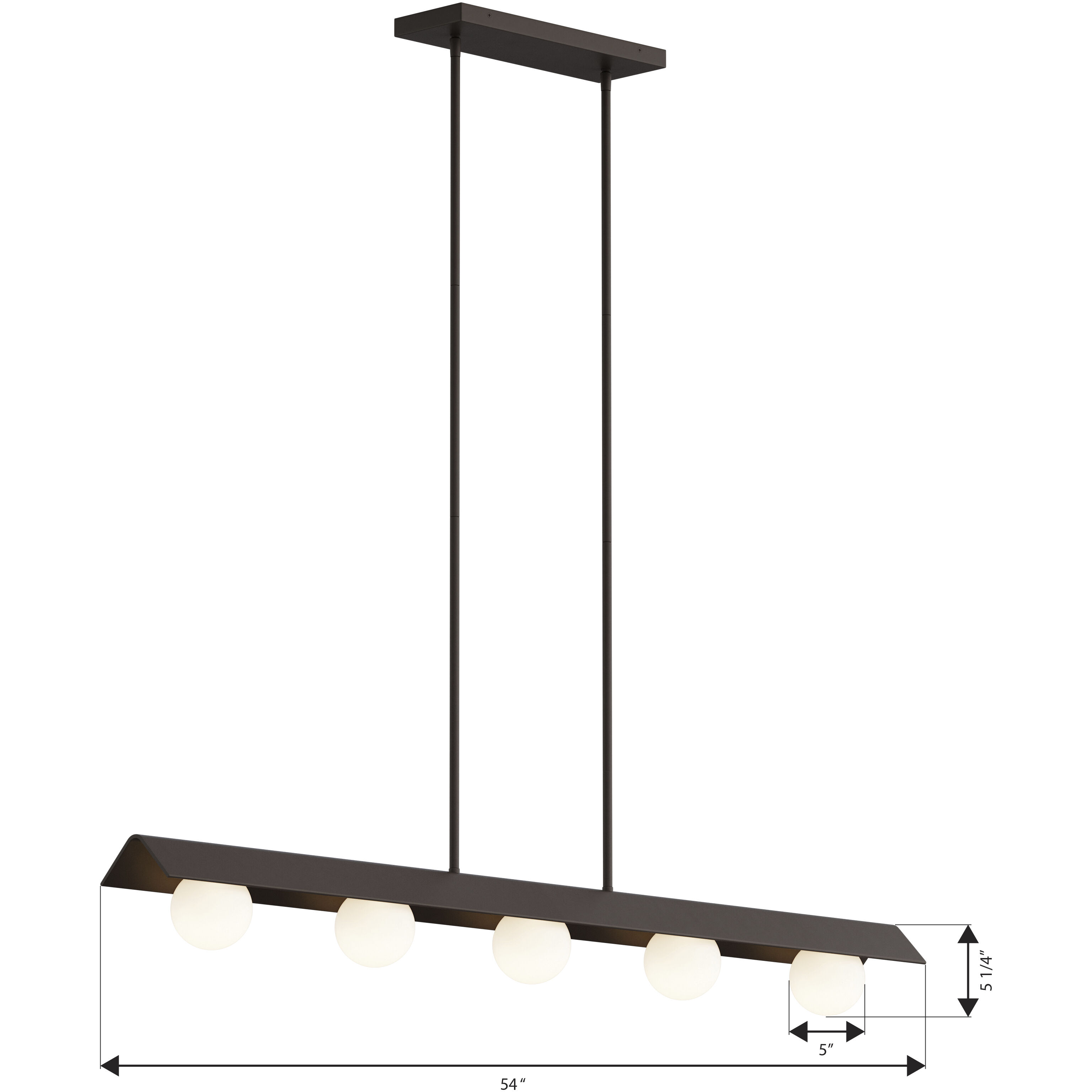 Vestra LED 54 inch Dark Bronze Linear Chandelier Ceiling Light