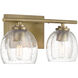 Glint 2 Light 15.5 inch Legacy Brass Vanity Light Wall Light