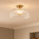 Transitional 1 Light 16 inch Natural Brass Semi-Flush Ceiling Light