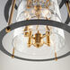 Burford LED 15 inch Brass and Black Chandelier Ceiling Light
