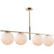 Vesper 4 Light 47.5 inch Satin Brass and Black Linear Pendant Ceiling Light