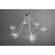 Mod 6 Light 34 inch Polished Chrome Chandelier Ceiling Light, Design Series