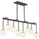 Couplet 8 Light 38 inch Black with Warm Brass Accents Linear Chandelier Ceiling Light