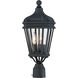 Harrison 3 Light 20 inch Coal Outdoor Post Mount Lantern in Black, Great Outdoors