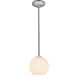 Japanese Lantern 1 Light 8 inch Brushed Steel Pendant Ceiling Light