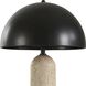 Tanaka 27.75 inch 60 watt Travertine and Dark Bronze Indoor Outdoor Table Lamp Portable Light