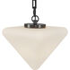 Mineral 10 inch Urban Bronze and Matte Opal Glass Chandelier Ceiling Light in Opal Glass Shade