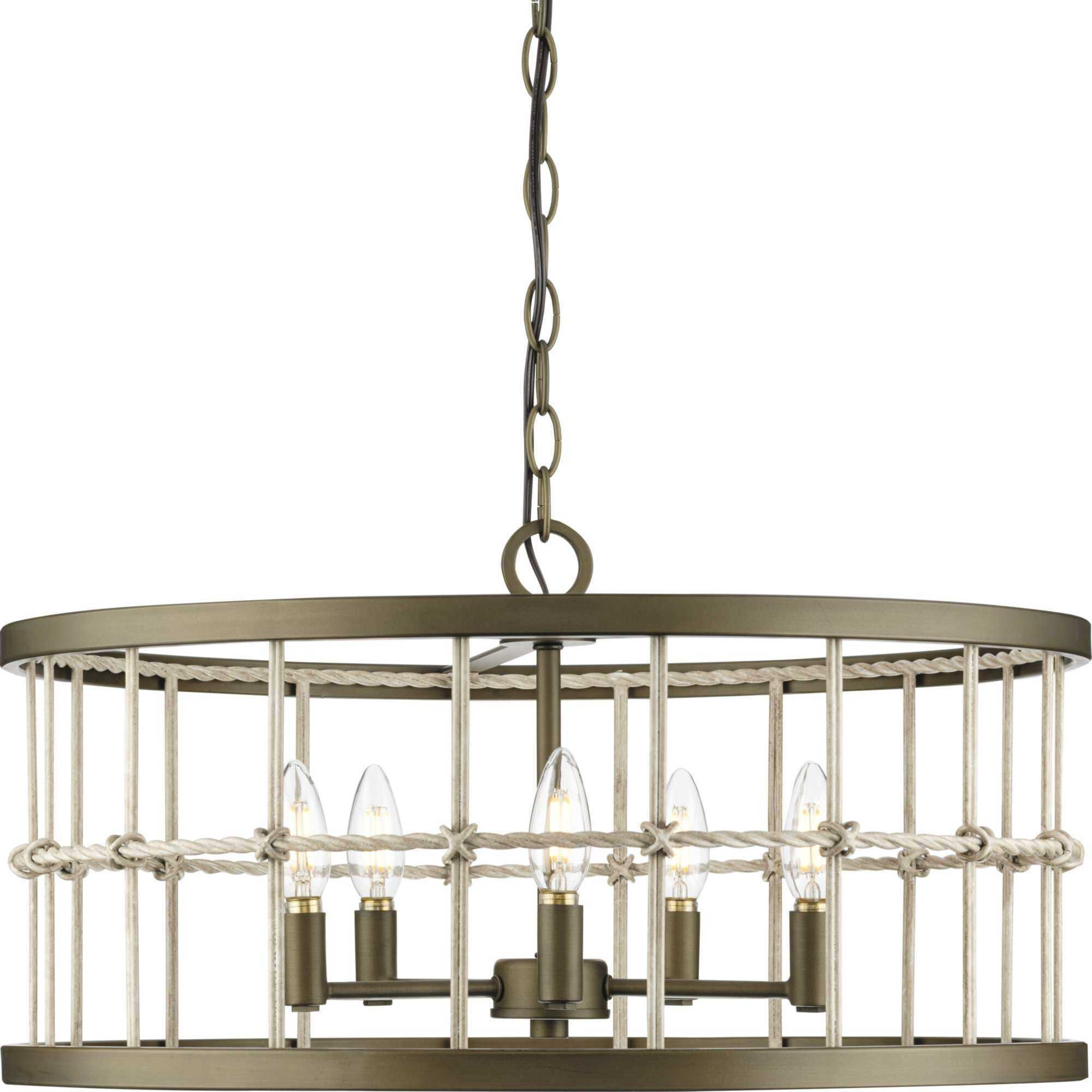 Lattimore 5 Light 22 inch Aged Brass Chandelier Ceiling Light, Design Series