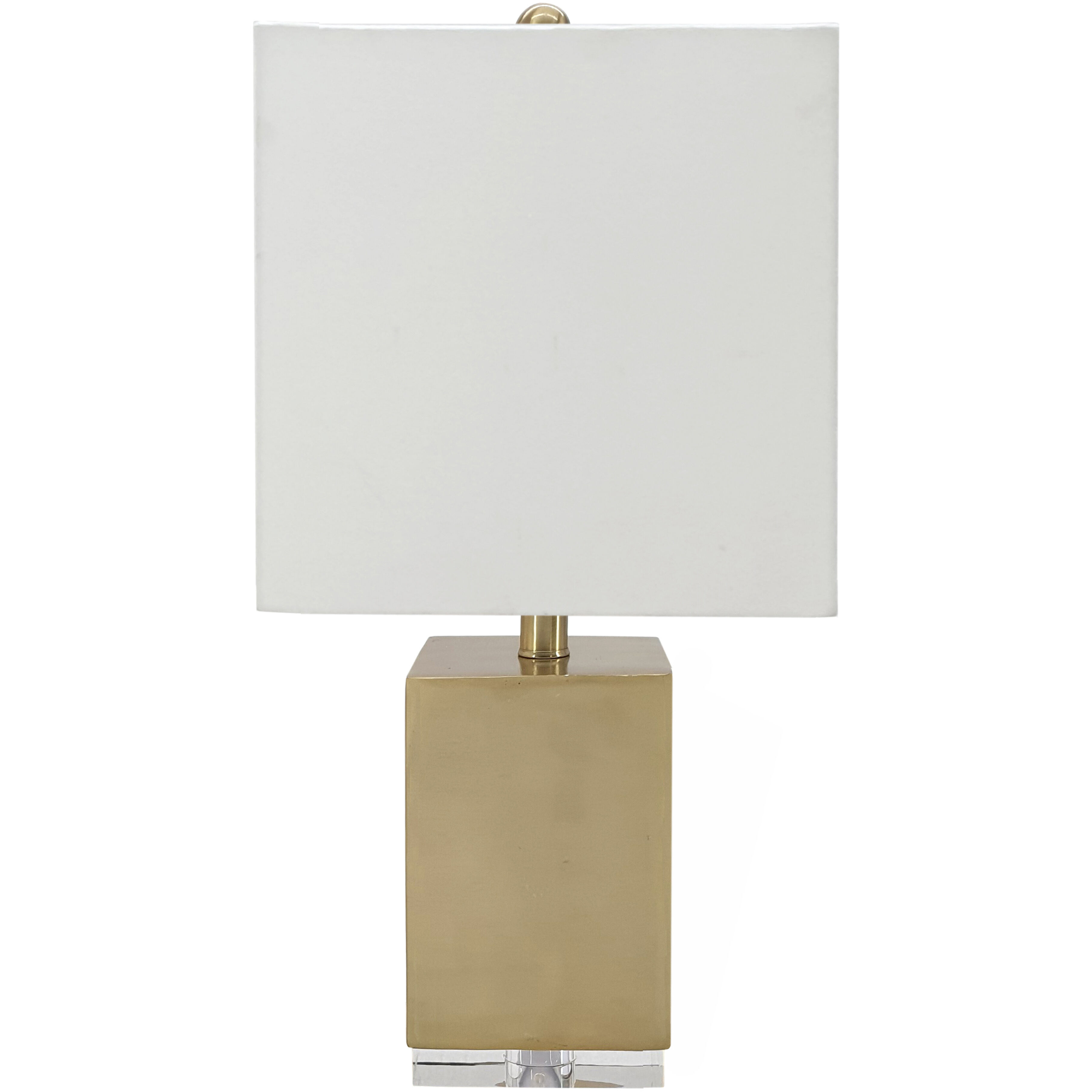 Anita 21 inch 60 watt Gold/White Table Lamp Portable Light